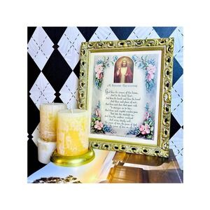 House Blessing Framed Christian Wall Decor 12"x10"Gold Frame